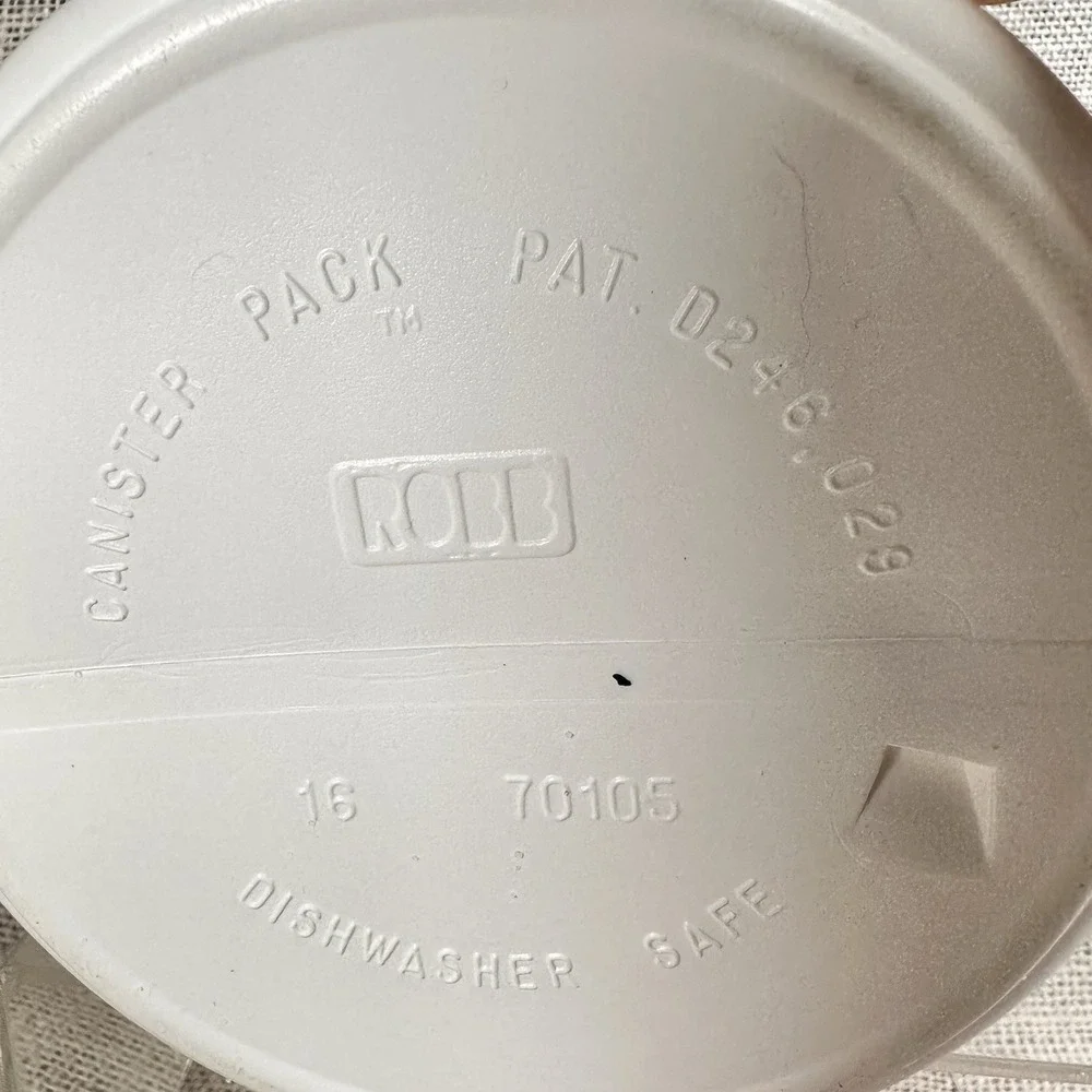 ROBB Yellow Gingham‎ Canister Pack 10105 Plastic Storage Container Lid USA